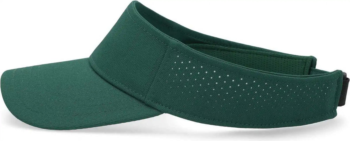 Pacific Headwear P500 Perforated Coolcore Visor - Dark Green White - Forest / 7’’ - 7 7/8’’
