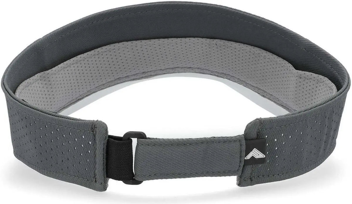 Pacific Headwear P500 Perforated Coolcore Visor - Graphite White - 7’’ - 7 7/8’’