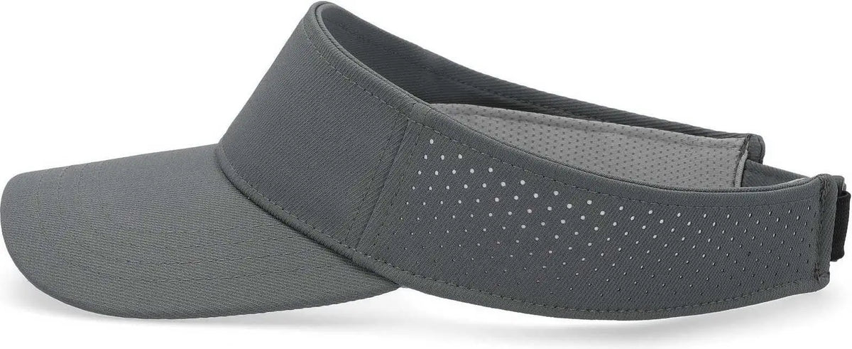 Pacific Headwear P500 Perforated Coolcore Visor - Graphite White - 7’’ - 7 7/8’’
