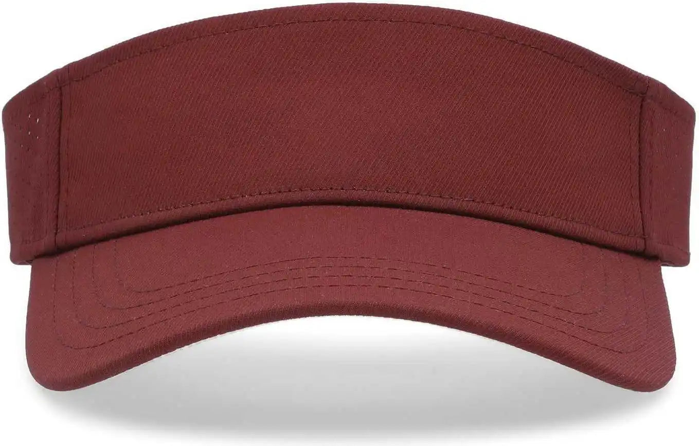 Pacific Headwear P500 Perforated Coolcore Visor - Maroon White - 7’’ - 7 7/8’’