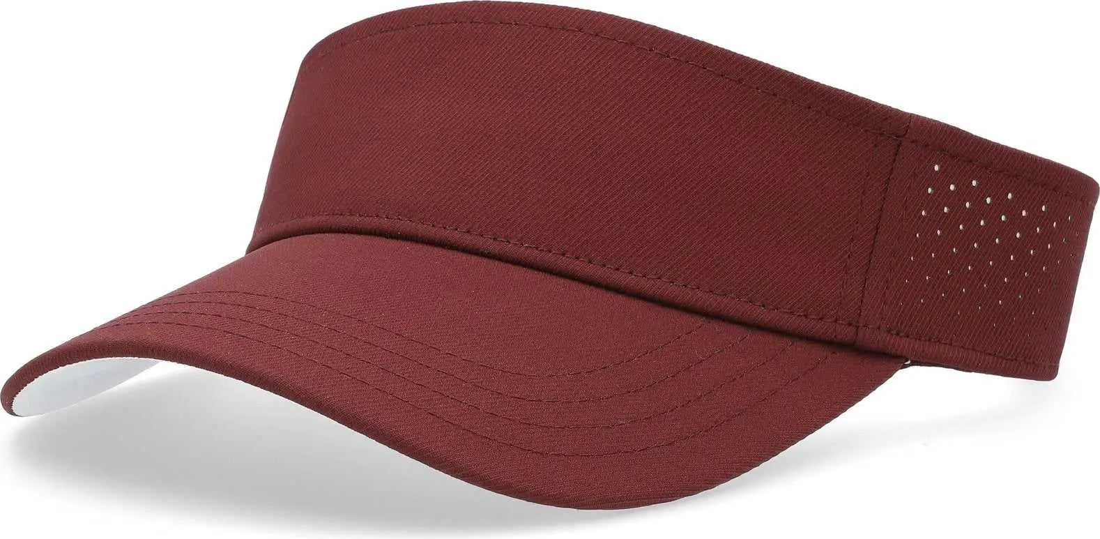 Pacific Headwear P500 Perforated Coolcore Visor - Maroon White - 7’’ - 7 7/8’’