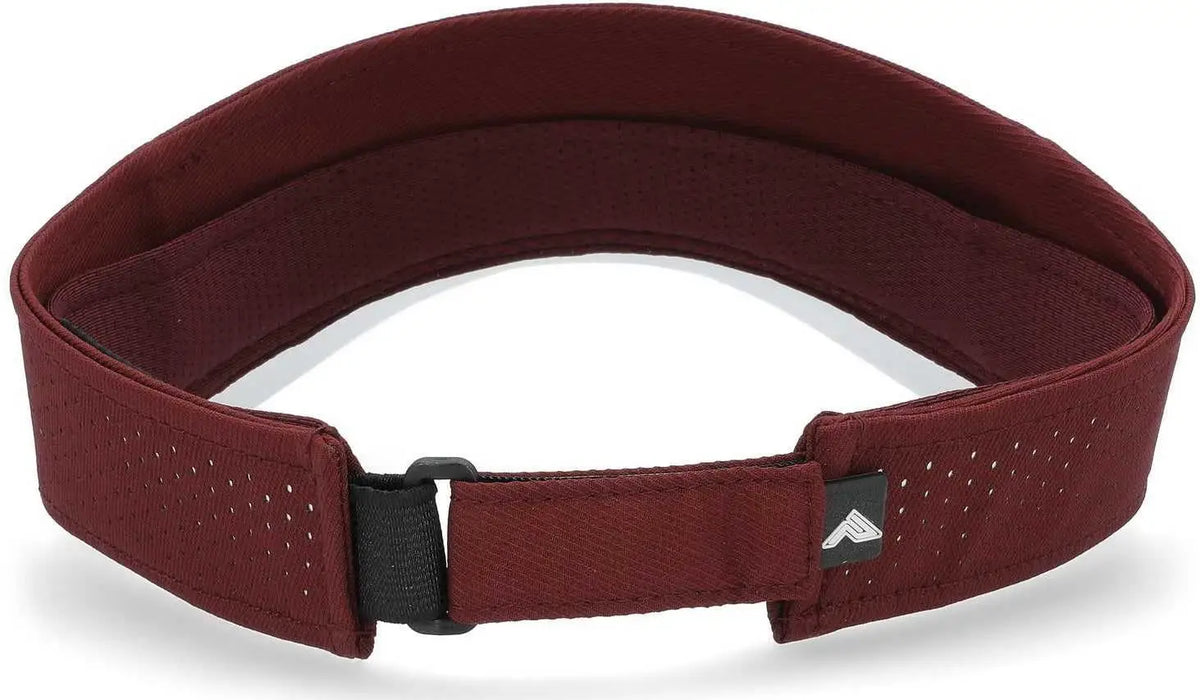 Pacific Headwear P500 Perforated Coolcore Visor - Maroon White - 7’’ - 7 7/8’’