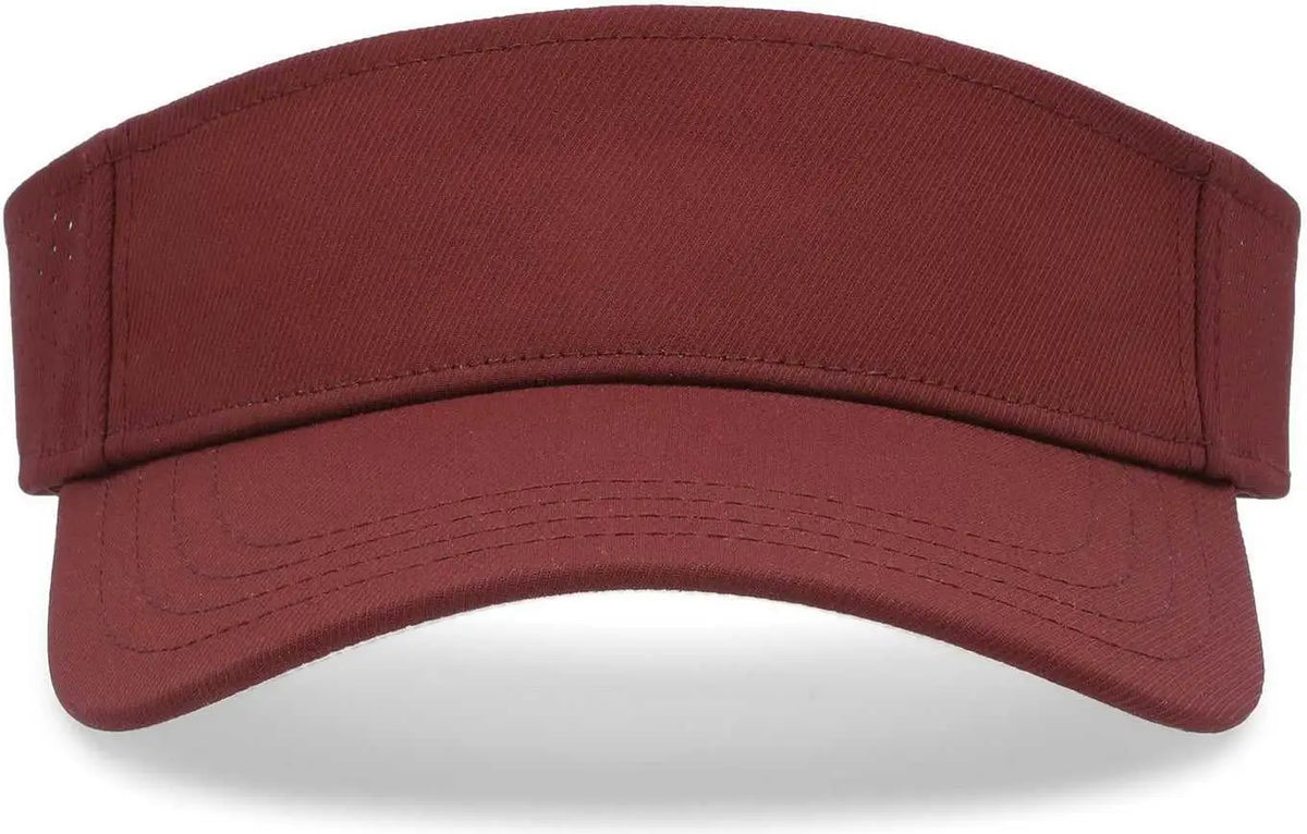 Pacific Headwear P500 Perforated Coolcore Visor - Maroon White - 7’’ - 7 7/8’’