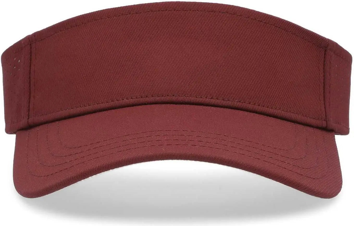 Pacific Headwear P500 Perforated Coolcore Visor - Maroon White - 7’’ - 7 7/8’’