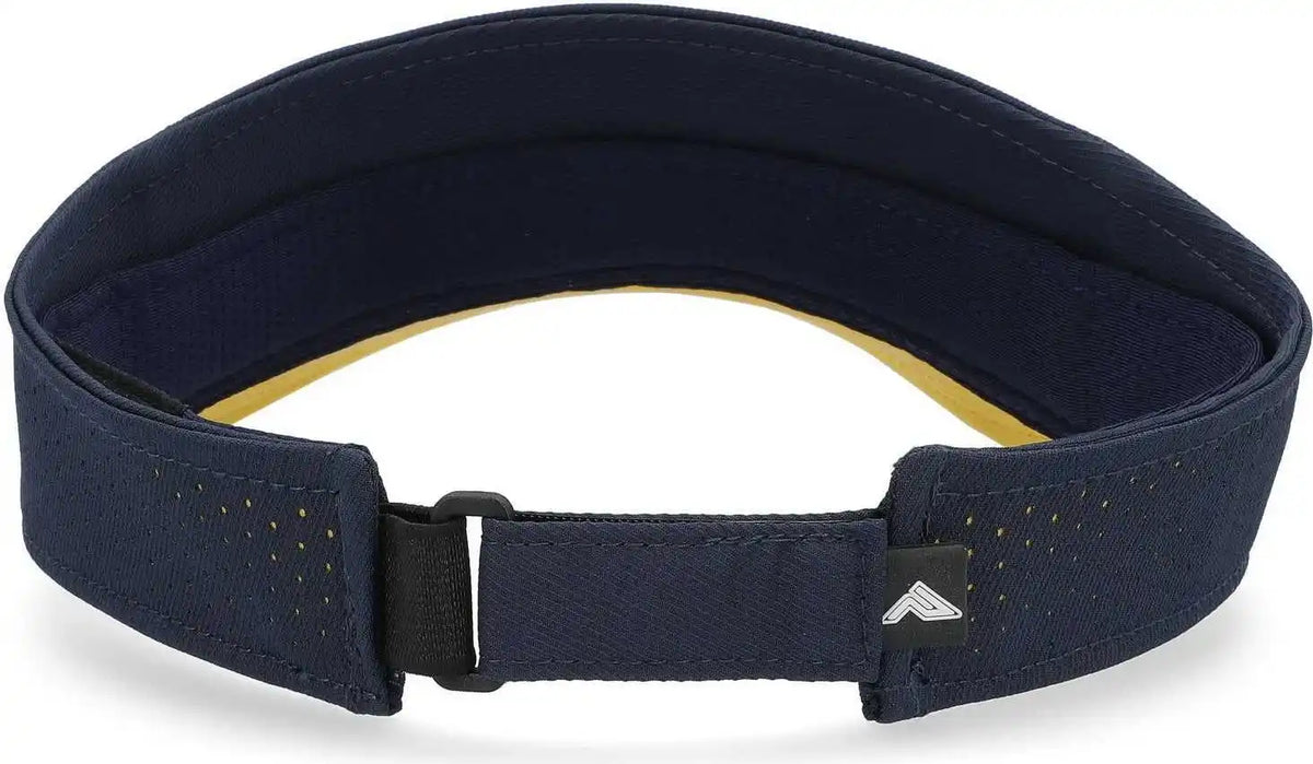 Pacific Headwear P500 Perforated Coolcore Visor - Navy Gold - 7’’ - 7 7/8’’