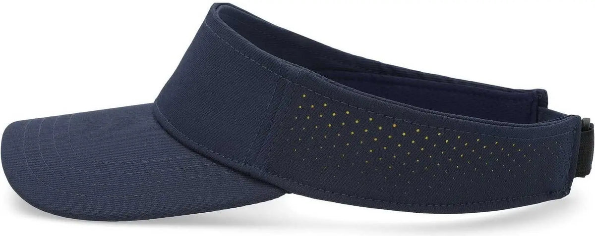 Pacific Headwear P500 Perforated Coolcore Visor - Navy Gold