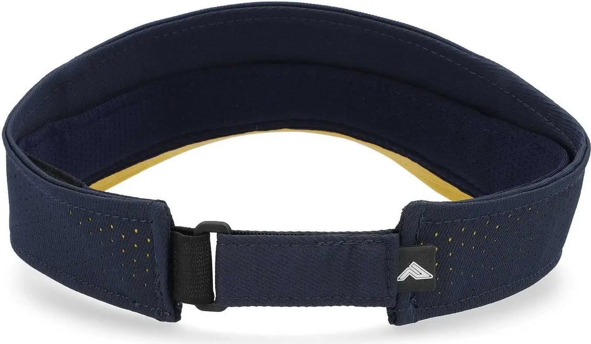 Pacific Headwear P500 Perforated Coolcore Visor - Navy Gold