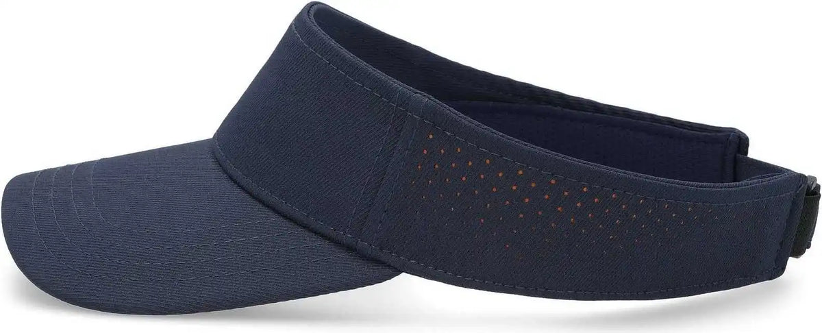 Pacific Headwear P500 Perforated Coolcore Visor - Navy Orange - 7’’ - 7 7/8’’