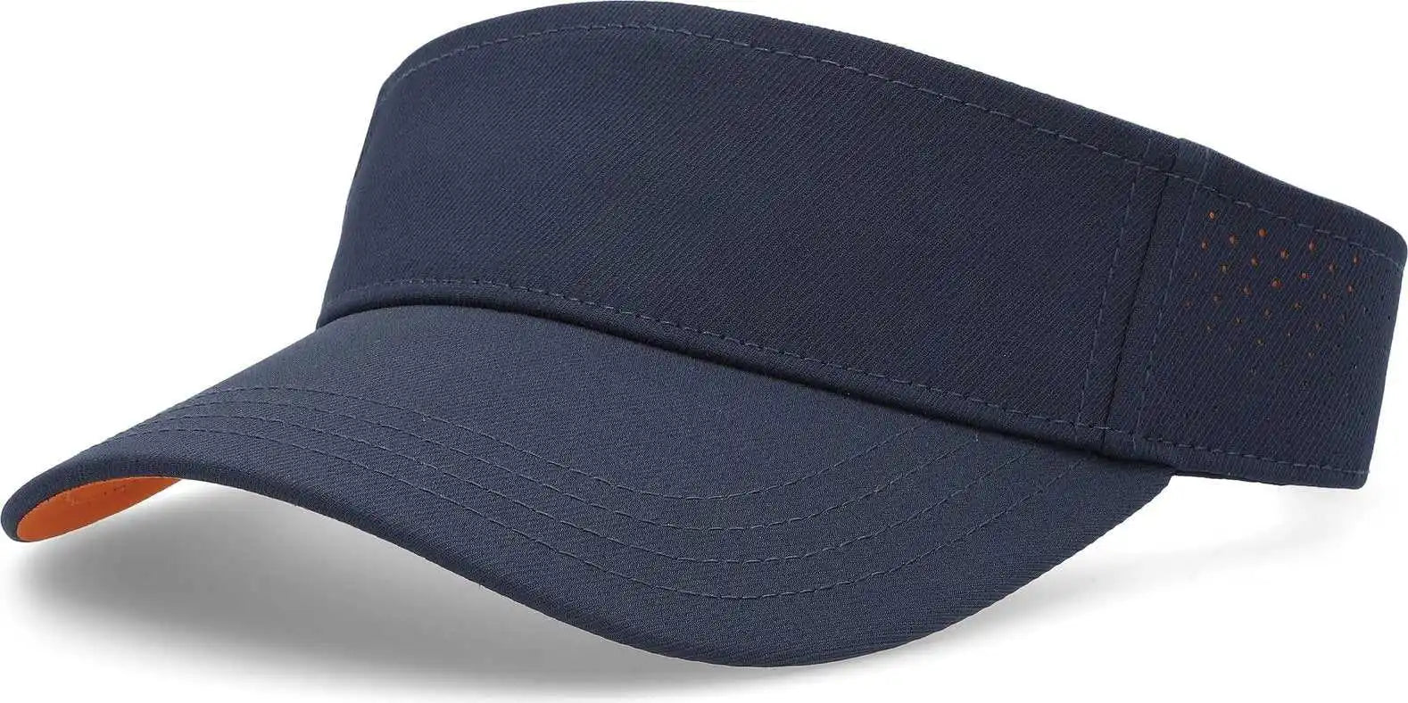 Pacific Headwear P500 Perforated Coolcore Visor - Navy Orange - 7’’ - 7 7/8’’