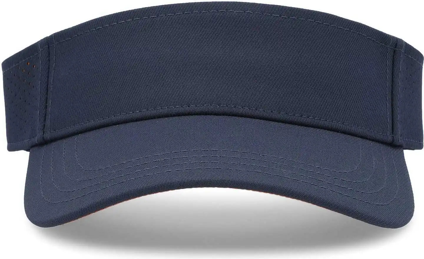 Pacific Headwear P500 Perforated Coolcore Visor - Navy Orange - 7’’ - 7 7/8’’