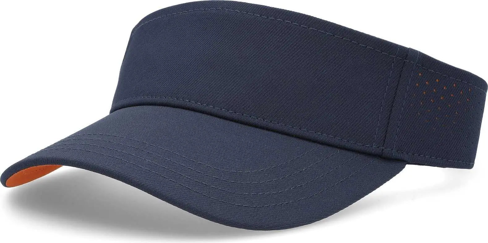 Pacific Headwear P500 Perforated Coolcore Visor - Navy Orange