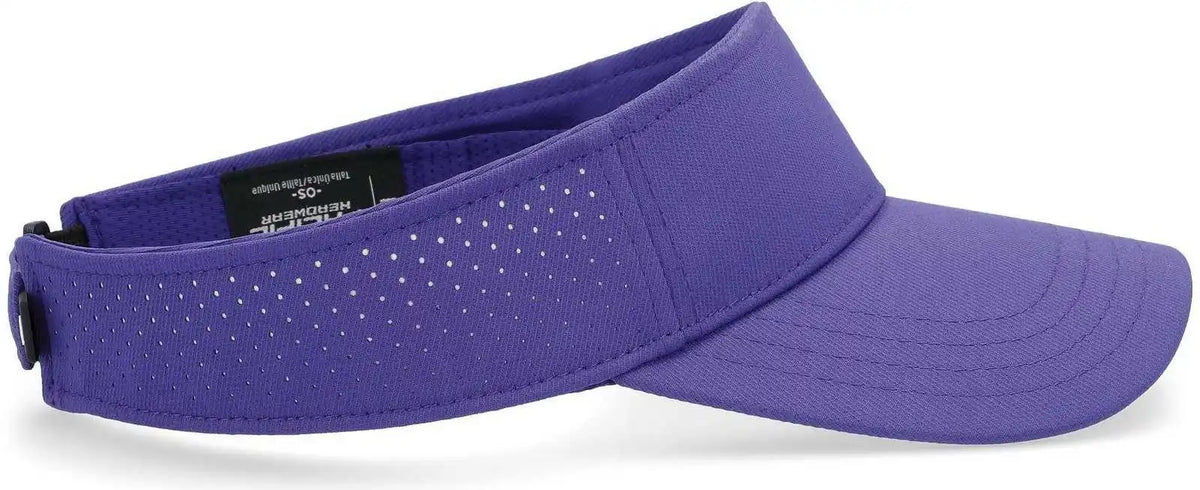 Pacific Headwear P500 Perforated Coolcore Visor - Purple White - 7’’ - 7 7/8’’