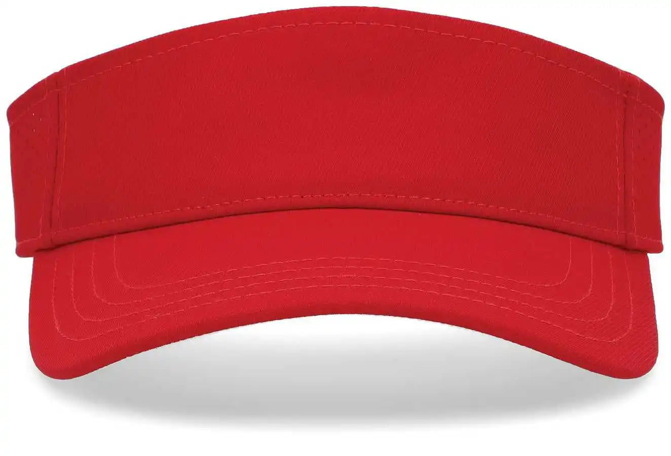 Pacific Headwear P500 Perforated Coolcore Visor - Red White - 7’’ - 7 7/8’’