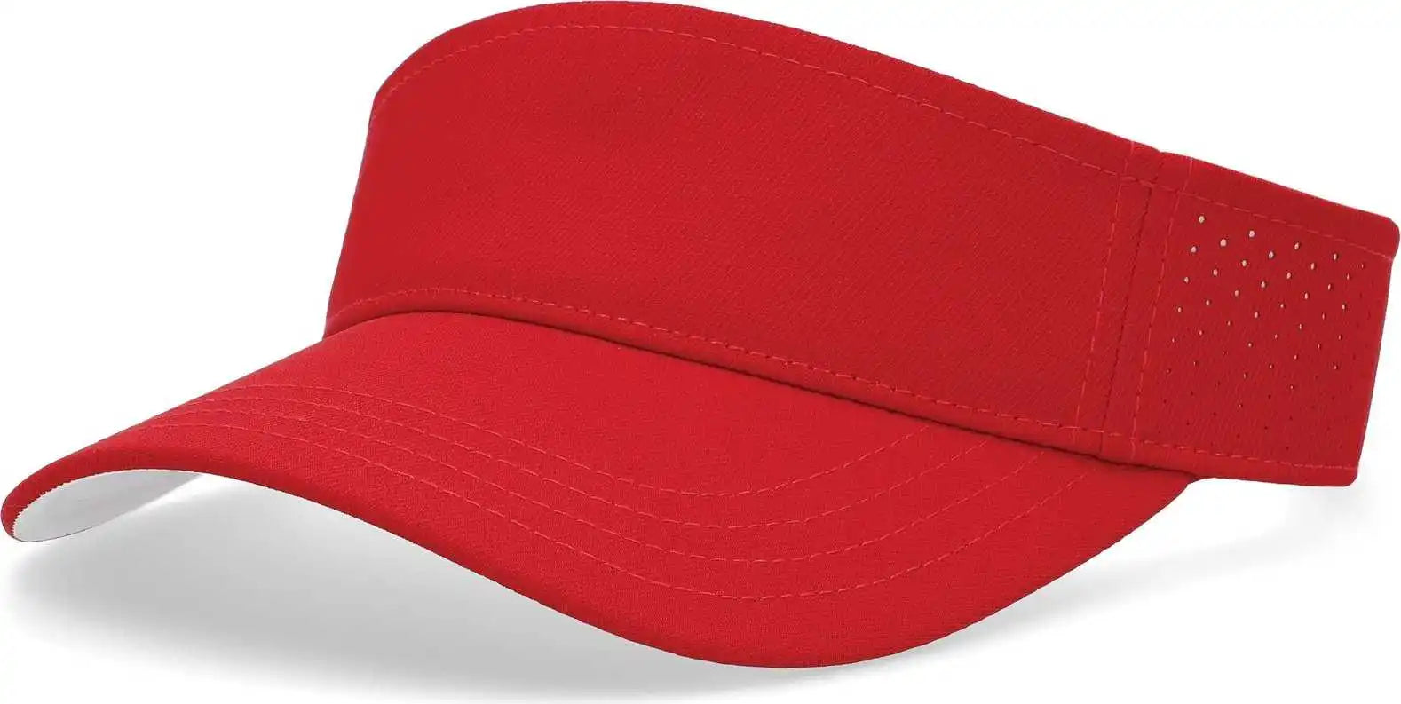 Pacific Headwear P500 Perforated Coolcore Visor - Red White - 7’’ - 7 7/8’’
