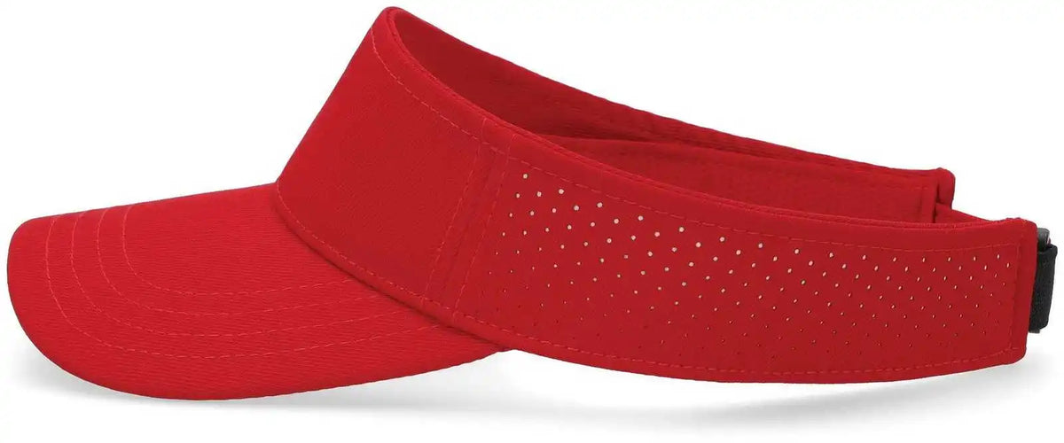 Pacific Headwear P500 Perforated Coolcore Visor Red White / 7’’ 7 7/8’’