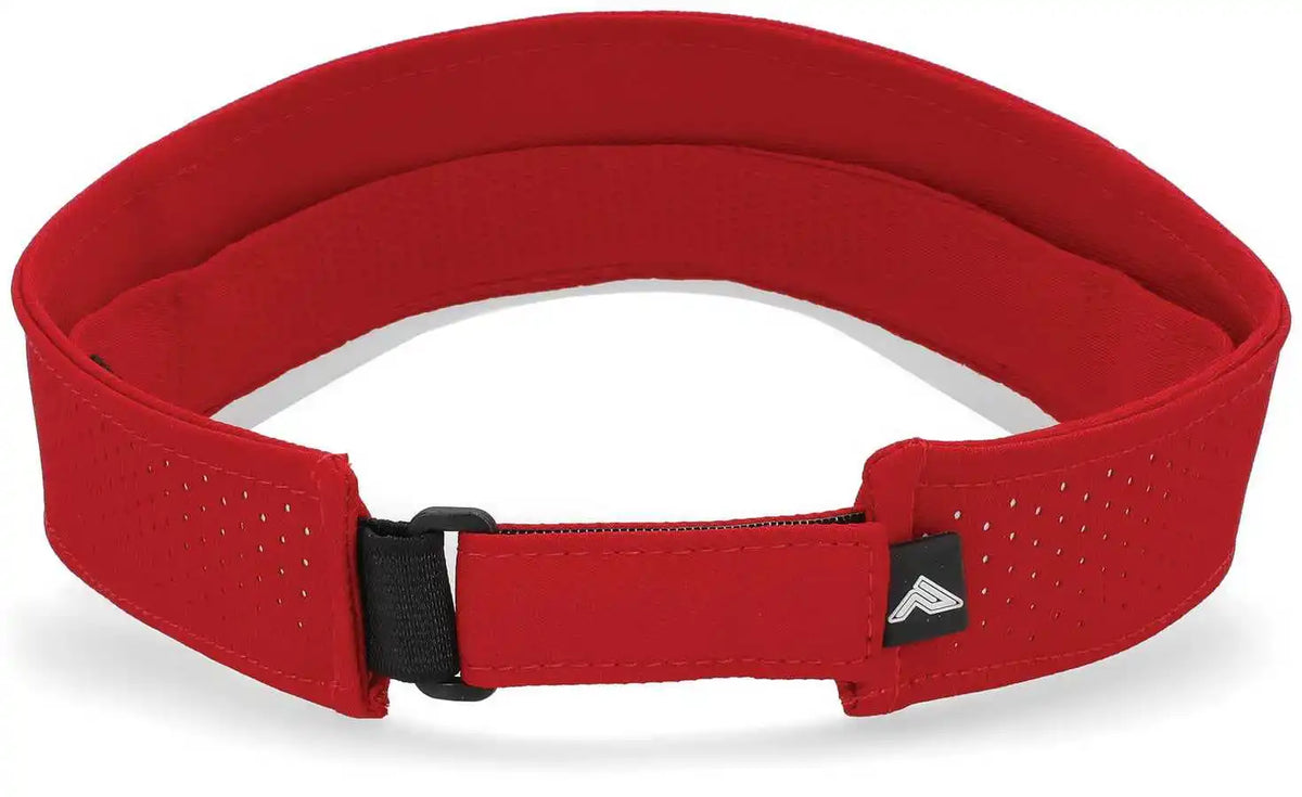 Pacific Headwear P500 Perforated Coolcore Visor Red White / 7’’ 7 7/8’’
