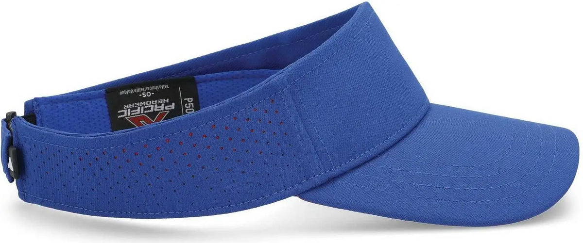 Pacific Headwear P500 Perforated Coolcore Visor - Royal Red