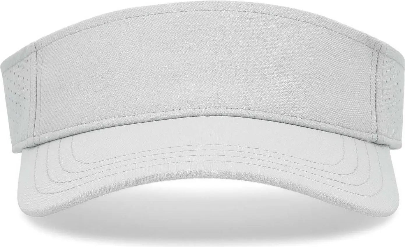 Pacific Headwear P500 Perforated Coolcore Visor - Silver White