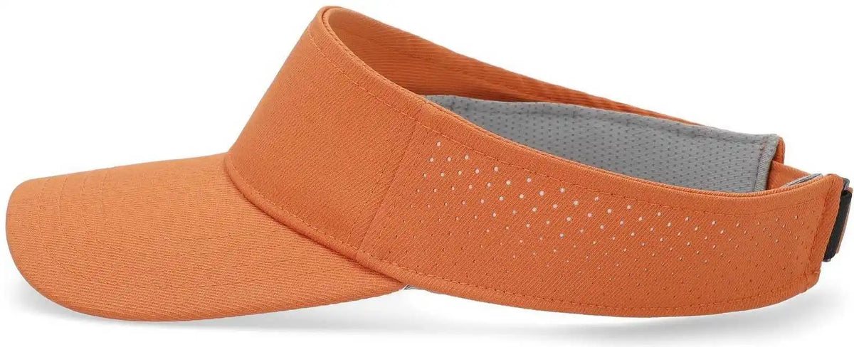 Pacific Headwear P500 Perforated Coolcore Visor - Texas Orange White - 7’’ - 7 7/8’’