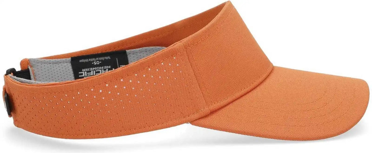 Pacific Headwear P500 Perforated Coolcore Visor - Texas Orange White - 7’’ - 7 7/8’’