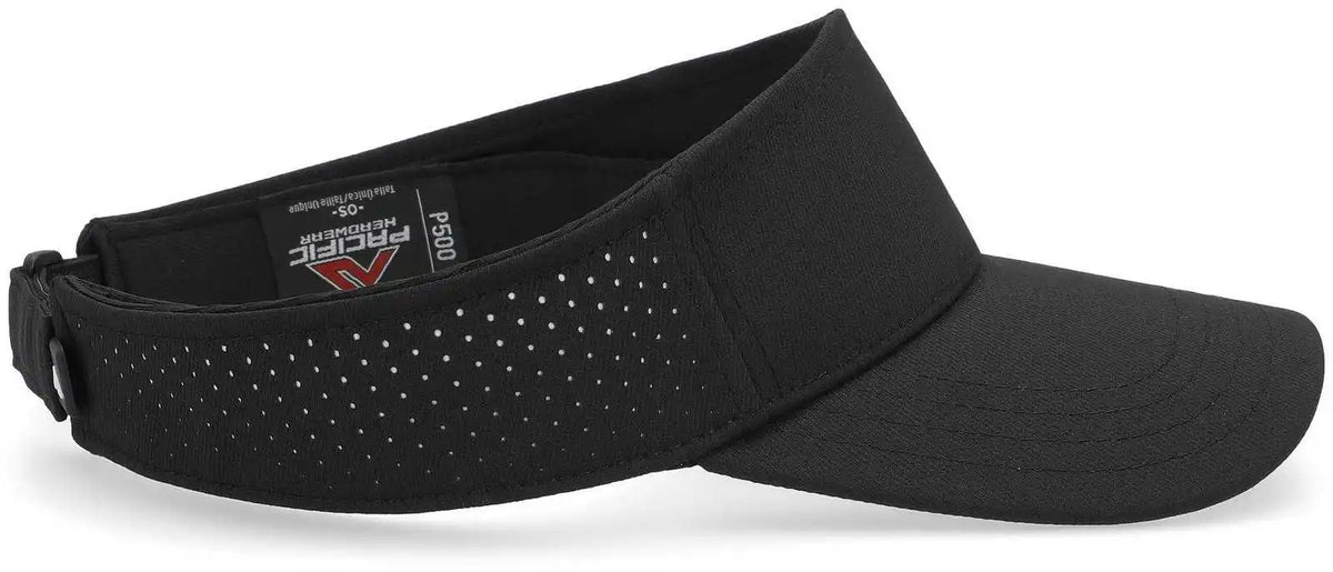 Pacific Headwear P500 Perforated Visor Powered by Coolcore Black White / 7’’ 7 7/8’’