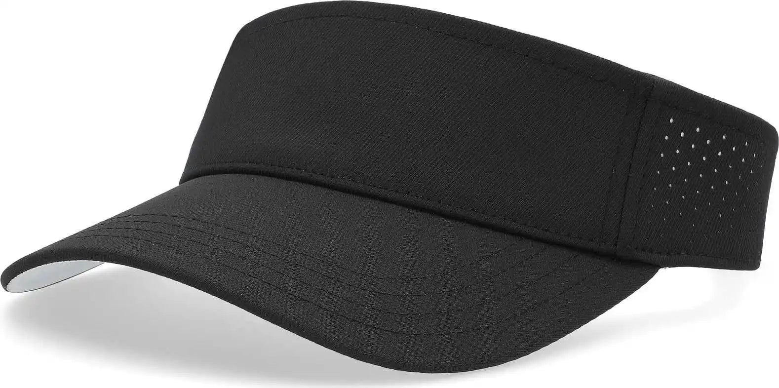 Pacific Headwear P500 Perforated Visor Powered by Coolcore - Black White - 7’’ - 7 7/8’’