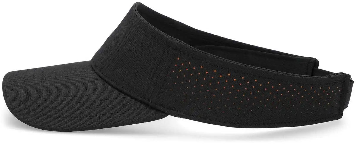 Pacific Headwear P500 Perforated Visor Powered by Coolcore Black Orange / 7’’ 7 7/8’’