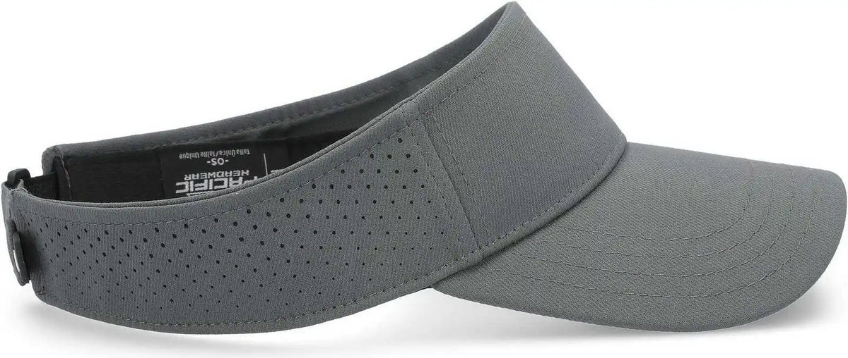 Pacific Headwear P500 Perforated Visor Powered by Coolcore Graphite Black / 7’’ 7 7/8’’