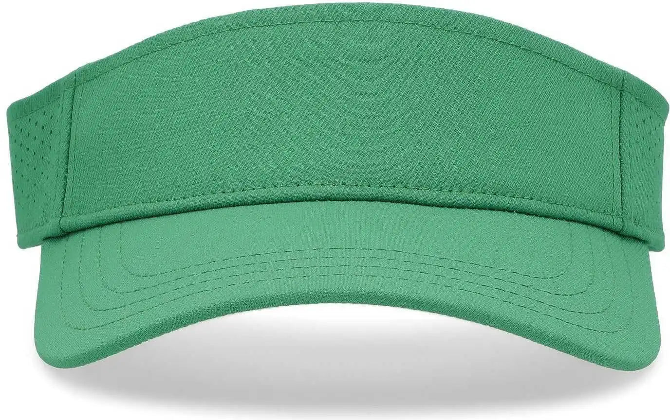 Pacific Headwear P500 Perforated Visor Powered by Coolcore - Kelly White - 7’’ - 7 7/8’’