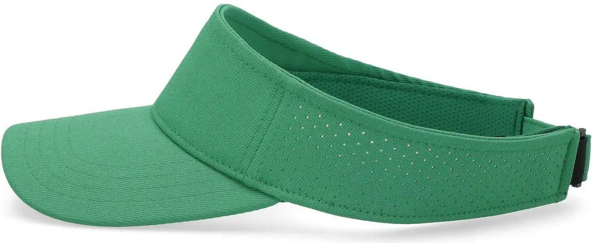 Pacific Headwear P500 Perforated Visor Powered by Coolcore - Kelly White - 7’’ - 7 7/8’’