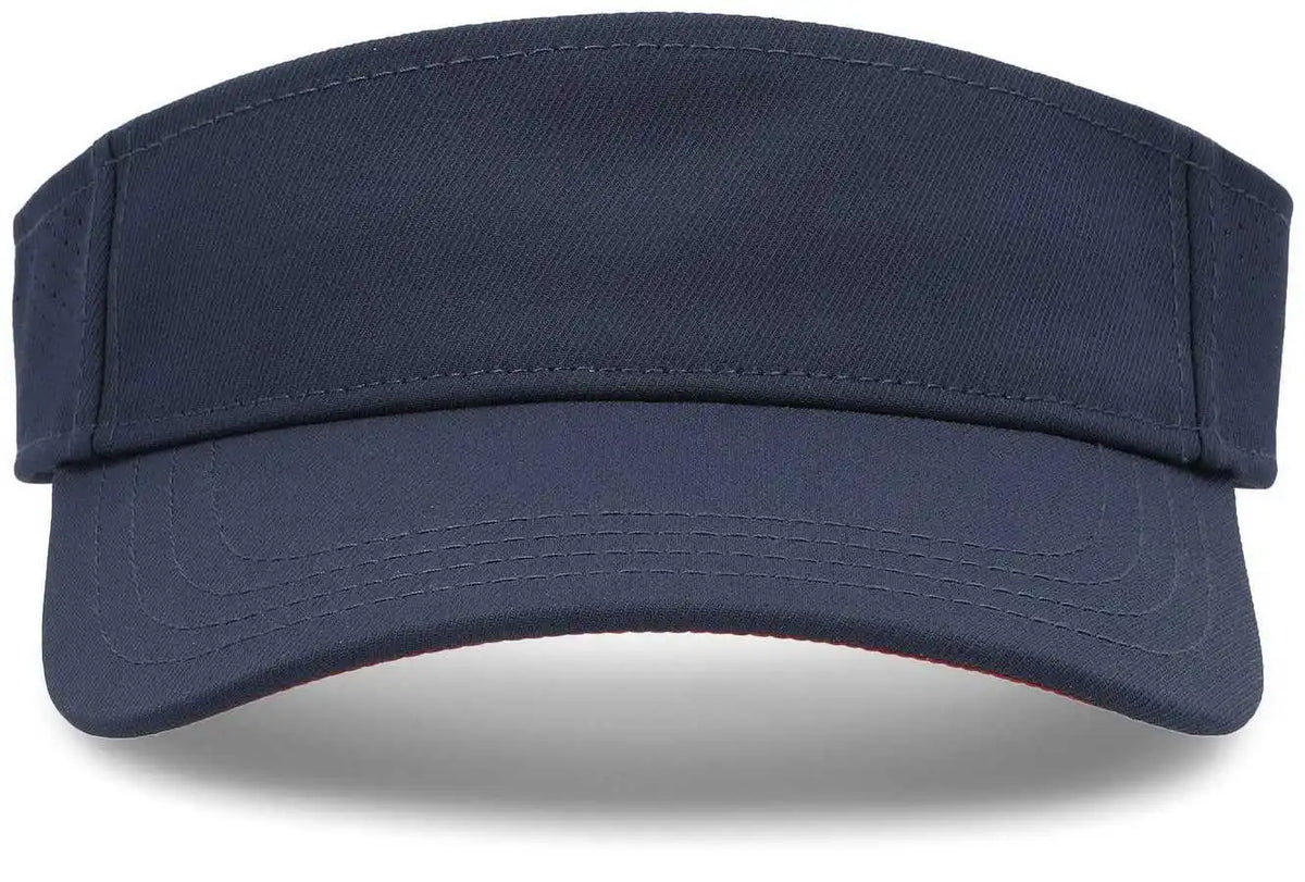 Pacific Headwear P500 Perforated Visor Powered by Coolcore Navy Red / 7’’ 7 7/8’’