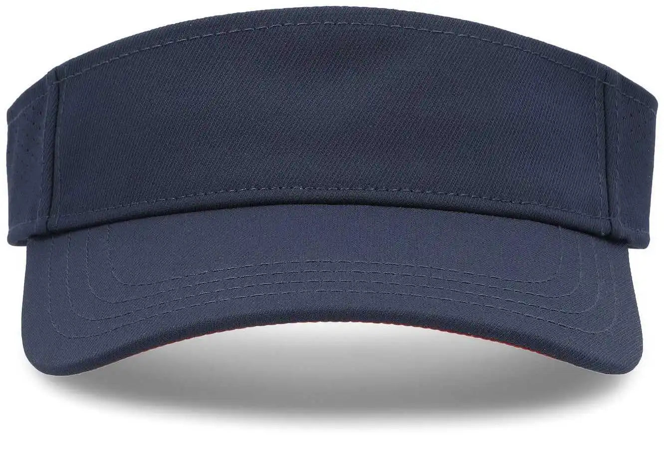 Pacific Headwear P500 Perforated Visor Powered by Coolcore - Navy Red - 7’’ - 7 7/8’’