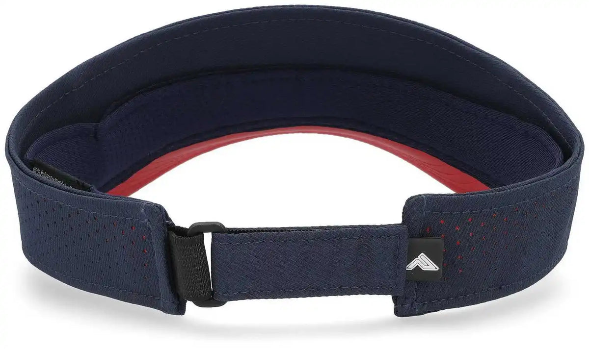 Pacific Headwear P500 Perforated Visor Powered by Coolcore Navy Red / 7’’ 7 7/8’’