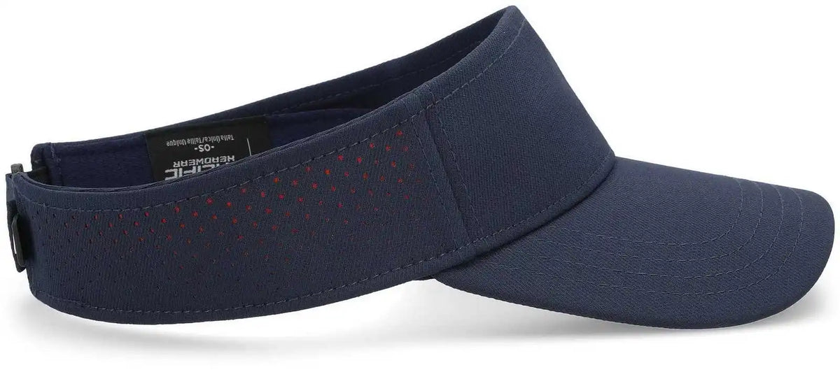 Pacific Headwear P500 Perforated Visor Powered by Coolcore Navy Red / 7’’ 7 7/8’’