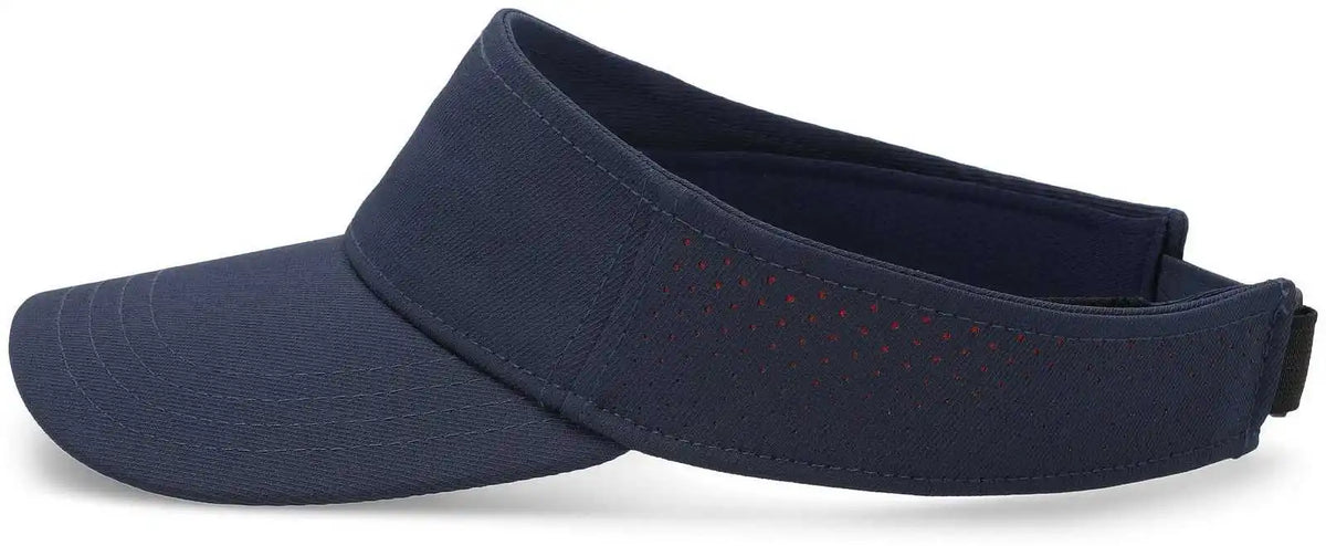 Pacific Headwear P500 Perforated Visor Powered by Coolcore Navy Red / 7’’ 7 7/8’’