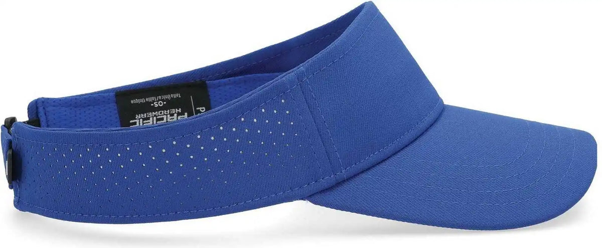 Pacific Headwear P500 Perforated Visor Powered by Coolcore - Royal White - 7’’ - 7 7/8’’