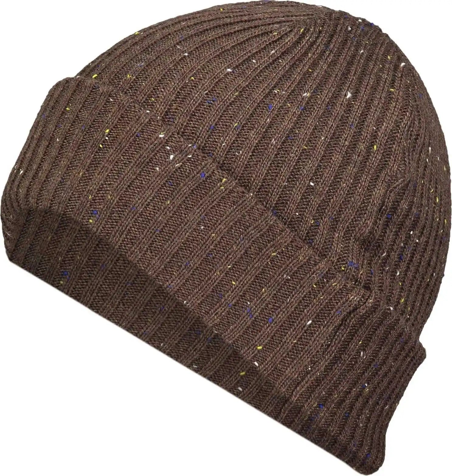 Pacific Headwear P600k Tweed Beanie - Espresso - Coffee / 7’’ - 7 7/8’’