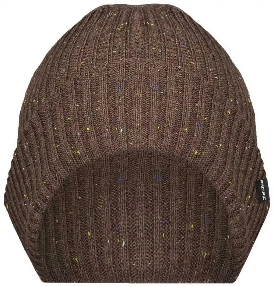 Pacific Headwear P600k Tweed Beanie - Espresso - Coffee / 7’’ - 7 7/8’’