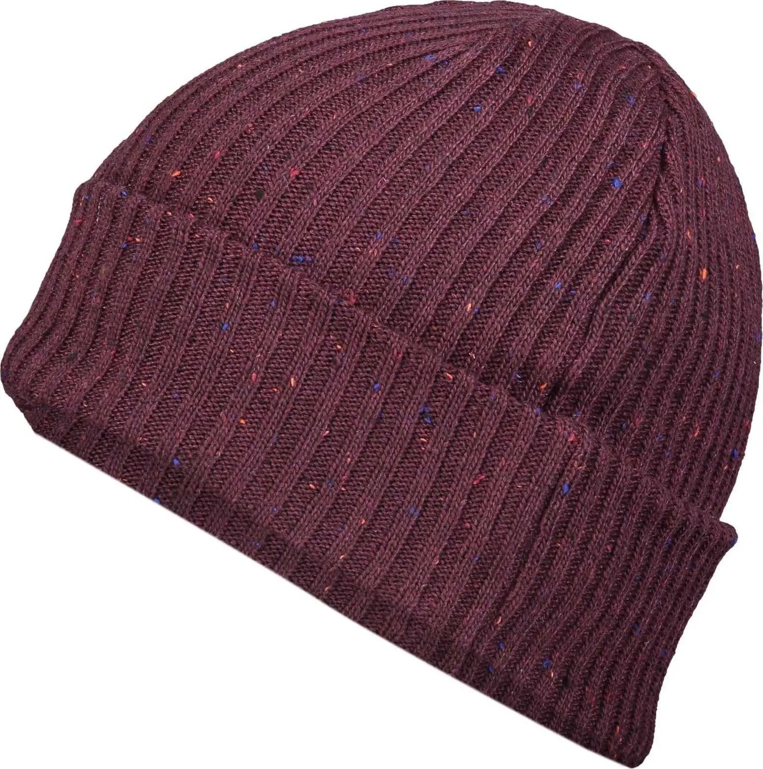 Pacific Headwear P600k Tweed Beanie - Maroon (hlw)