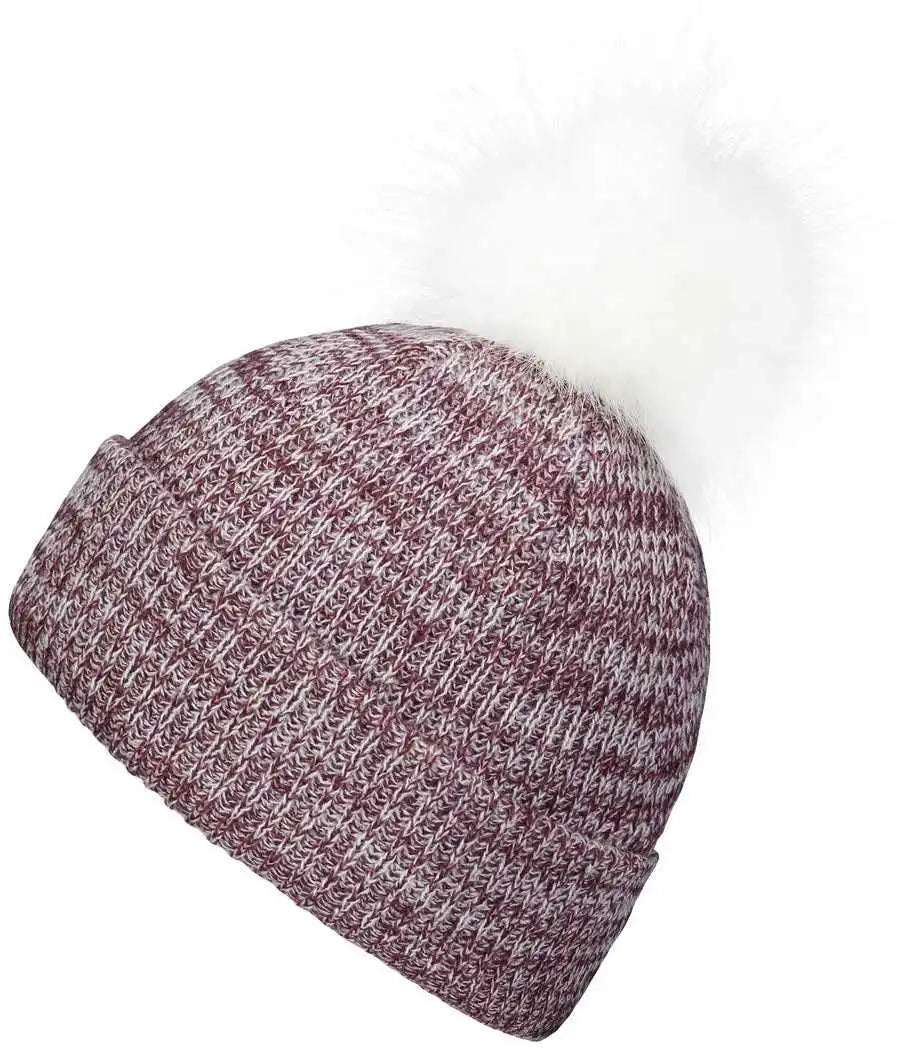 Pacific Headwear P604k Faux Fur Pom Beanie Maroon White / 7’’ 7 7/8’’