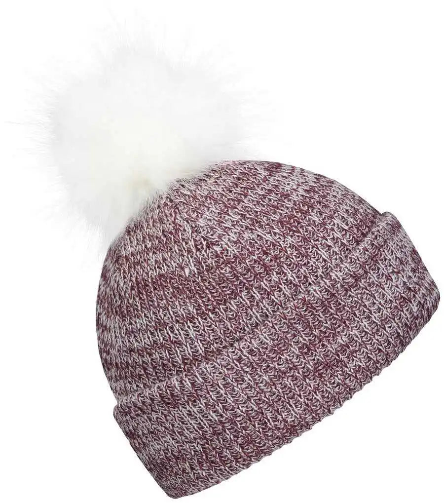 Pacific Headwear P604k Faux Fur Pom Beanie Maroon White / 7’’ 7 7/8’’