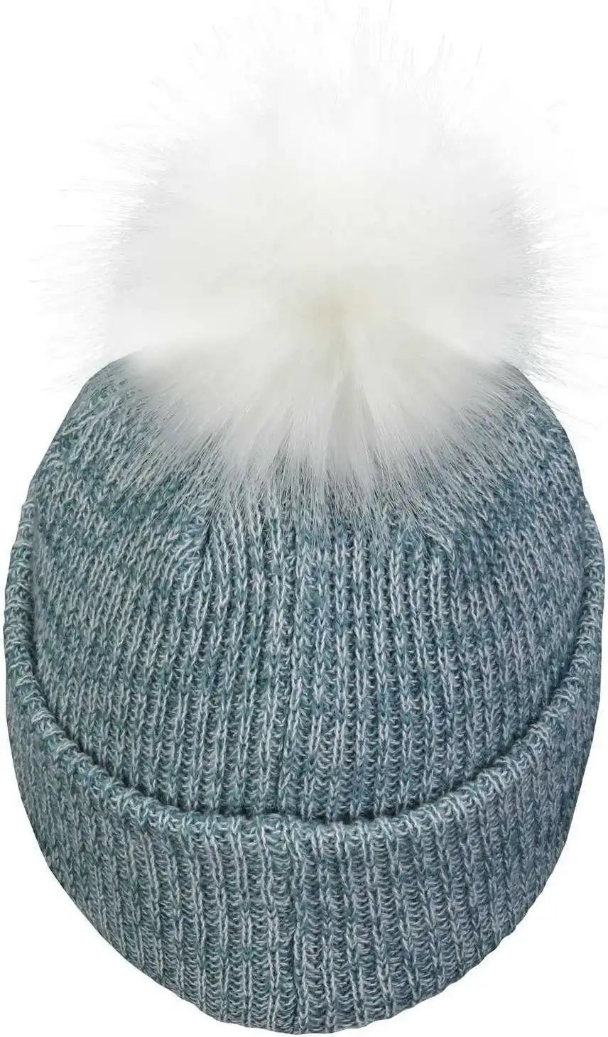 Pacific Headwear P604k Faux Fur Pom Beanie - Storm White - Gray / 7’’ - 7 7/8’’