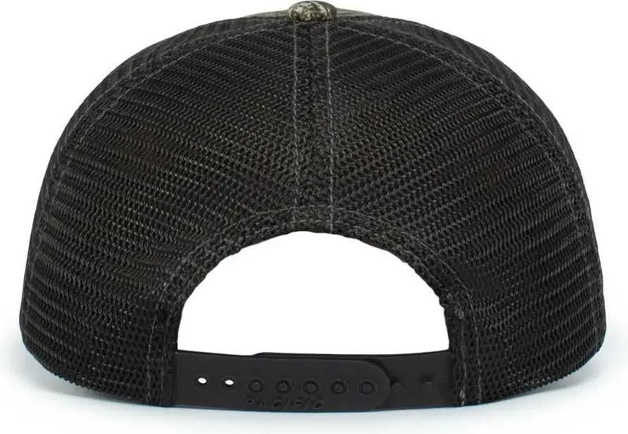 Pacific Headwear P640 Vintage Mossy Oak Trucker Cap - Country Roots Lt Charcoal - 7’’ - 7 7/8’’