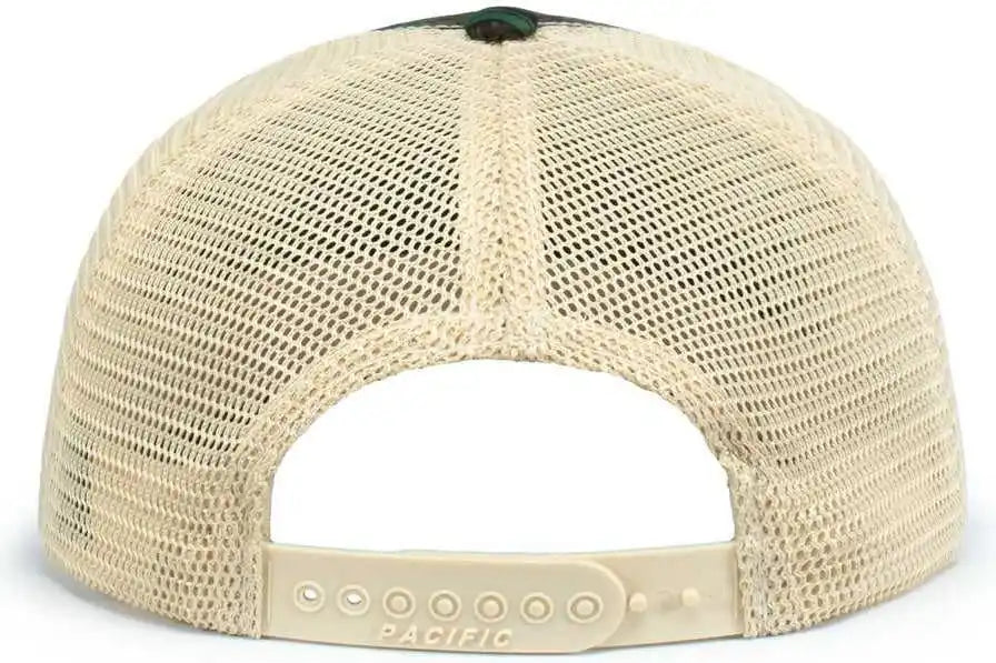 Pacific Headwear P640 Vintage Mossy Oak Trucker Cap Greenleaf Tan Ivory / 7’’ 7 7/8’’