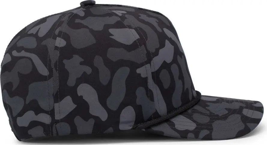 Pacific Headwear P685 Duck Camo 5-panel Trucker Cap - Blackout - 7’’ - 7 7/8’’