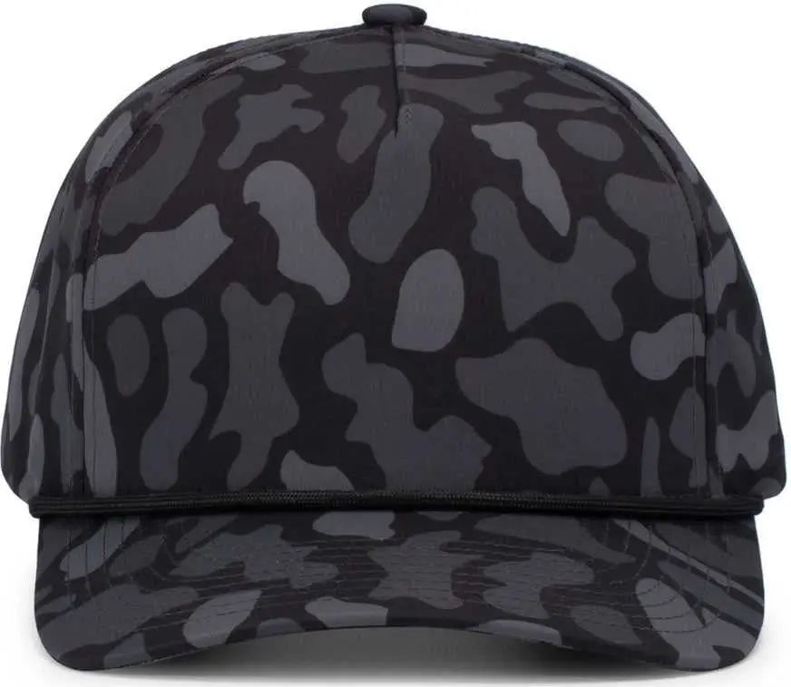 Pacific Headwear P685 Duck Camo 5-panel Trucker Cap - Blackout - 7’’ - 7 7/8’’