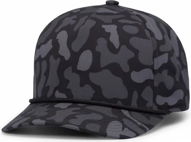 Pacific Headwear P685 Duck Camo 5-panel Trucker Cap - Blackout