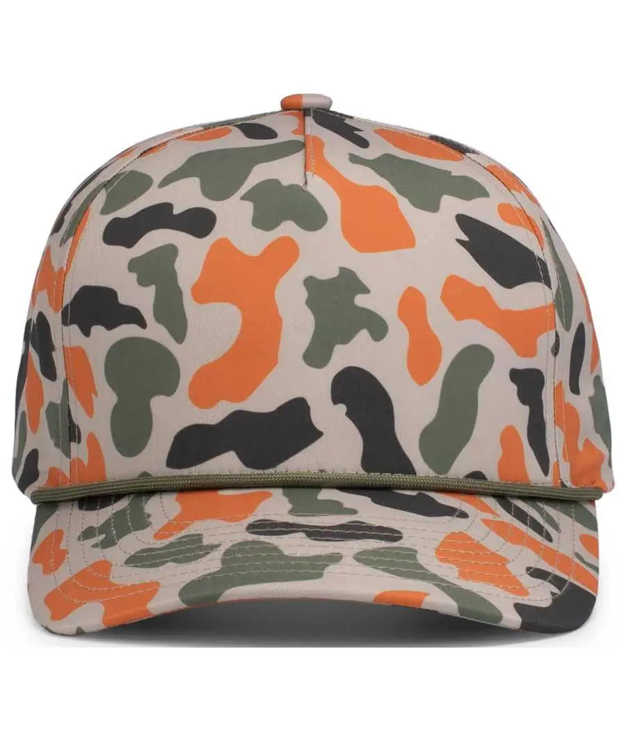 Pacific Headwear P685 Duck Camo 5-panel Trucker Cap - Blaze