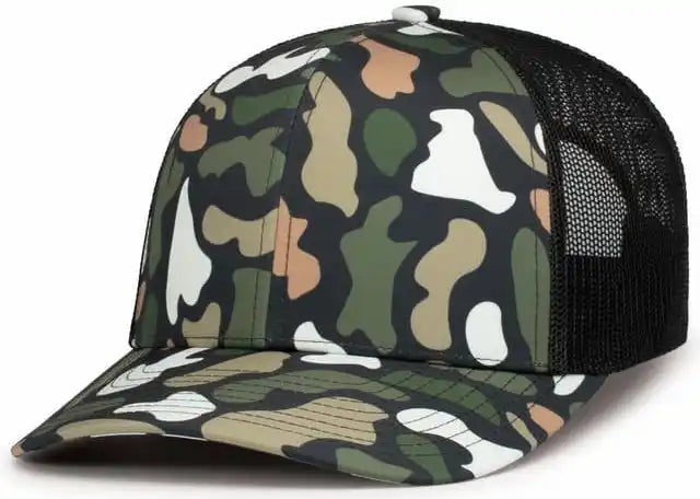 Pacific Headwear P686 Duck Camo Trucker Snapback Cap - Bayou Lt Charcoal - 7’’ - 7 7/8’’
