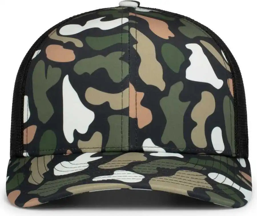 Pacific Headwear P686 Duck Camo Trucker Snapback Cap - Bayou Lt Charcoal - 7’’ - 7 7/8’’